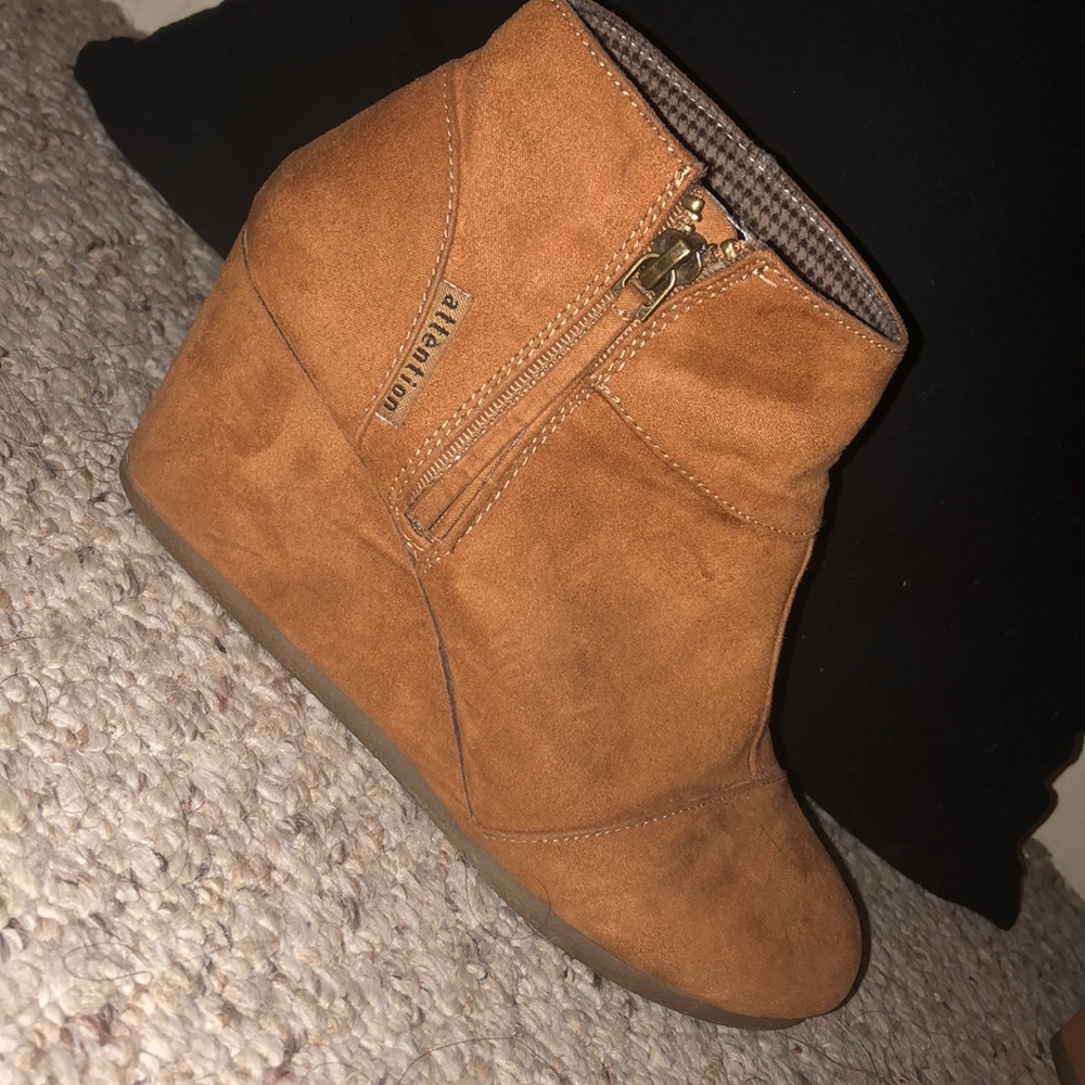 Brown high heel boots